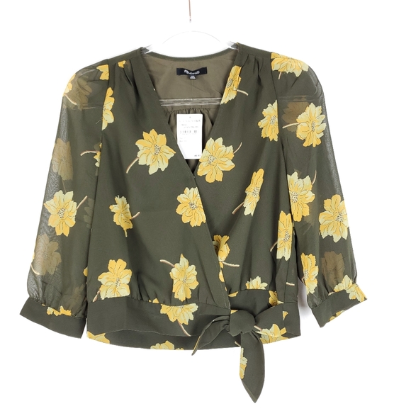 Madewell Tops - Madewell Effie Floral Woven Wrap in XXS